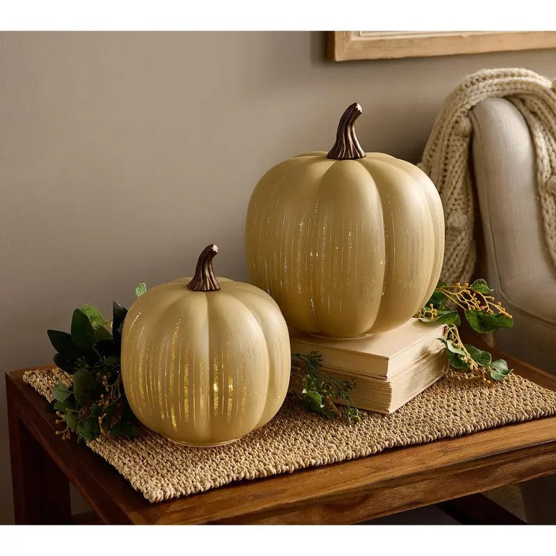 Glass Pumpkins — Lighted Halloween Decor