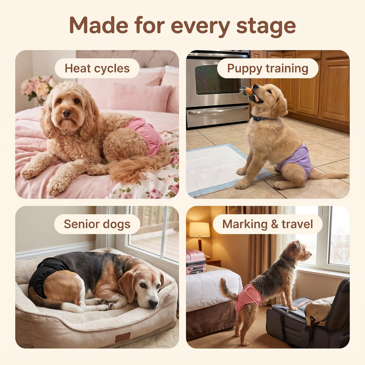 Washable Dog Diaper — For Heat, Training and Seniors