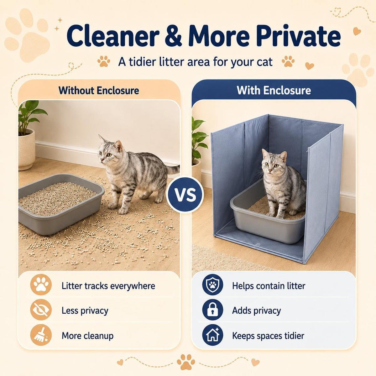 Foldable Cat Litter Box Splash Guard — for Cleaner Floors