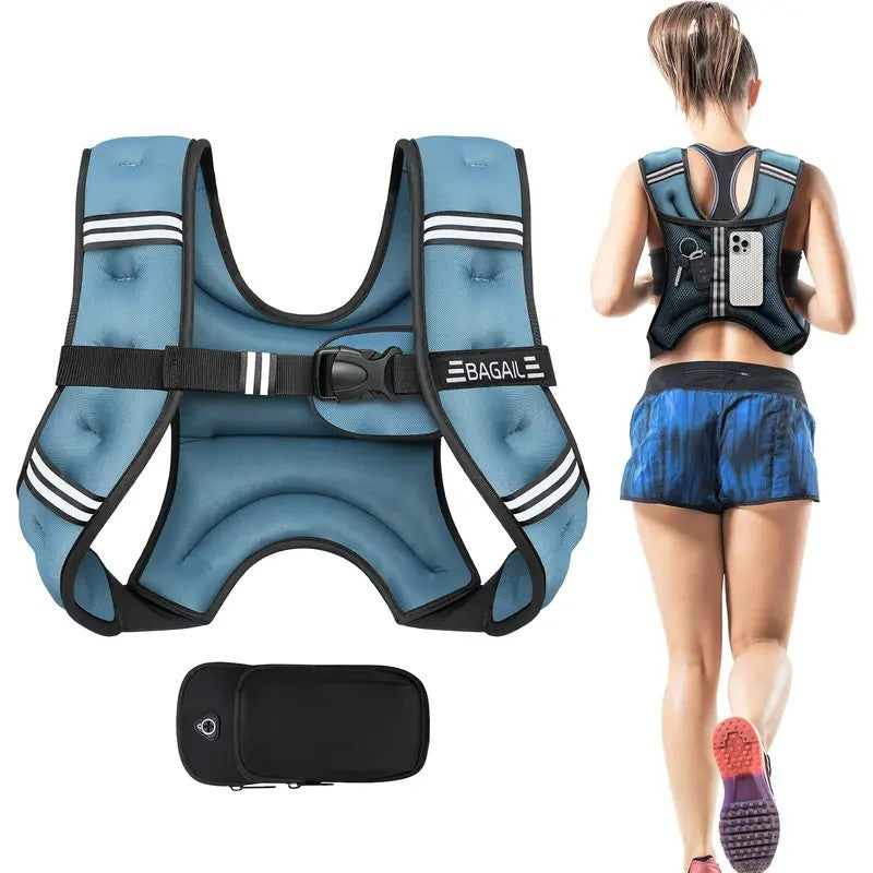 Weighted Workout Vest — for Walking, Running and Training - Blue