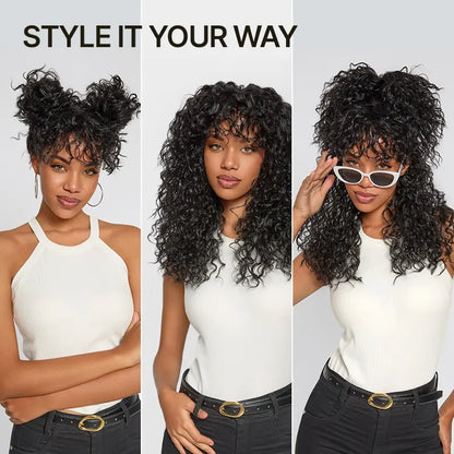 Boho Curly Wig with Bangs