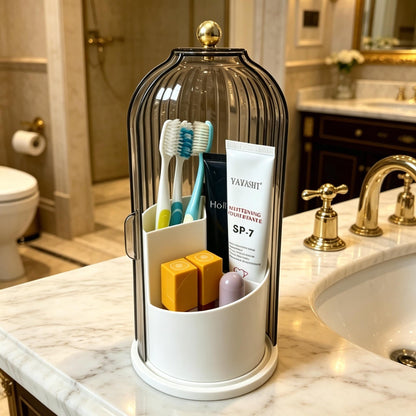 360° Rotating Toothbrush Holder — for Bathroom and Vanity - Grey