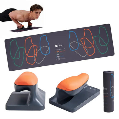 Ergonomic Push Up Bars — Home Workout Set with Mat