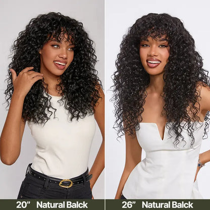 Boho Curly Wig with Bangs
