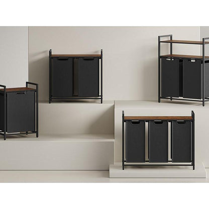 Compartmentalized Laundry Hamper — Sorter with Shelf