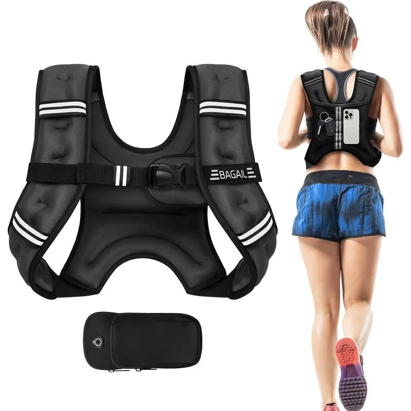 Weighted Workout Vest — for Walking, Running and Training - Black