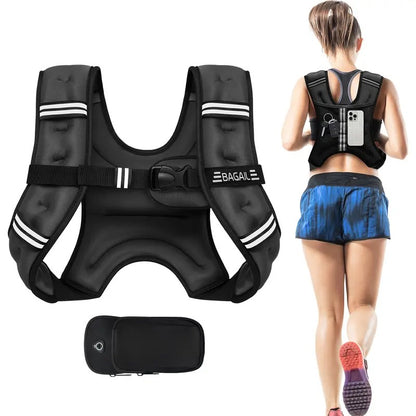 Weighted Workout Vest — for Walking, Running and Training - Black
