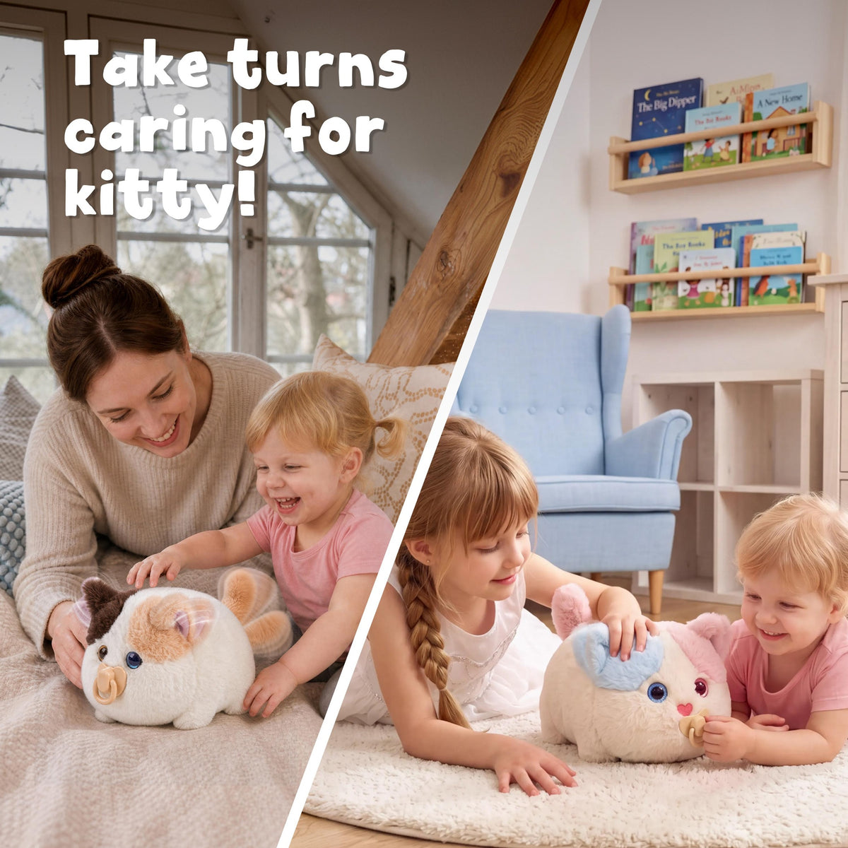 Interactive Fluffy Cat Plush Toy — for Kids Who Love Cuddles