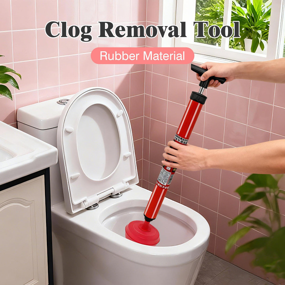 Rubber Clog Remover Plunger — for Toilets and Kitchen Drains