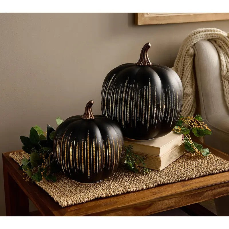 Glass Pumpkins — Lighted Halloween Decor