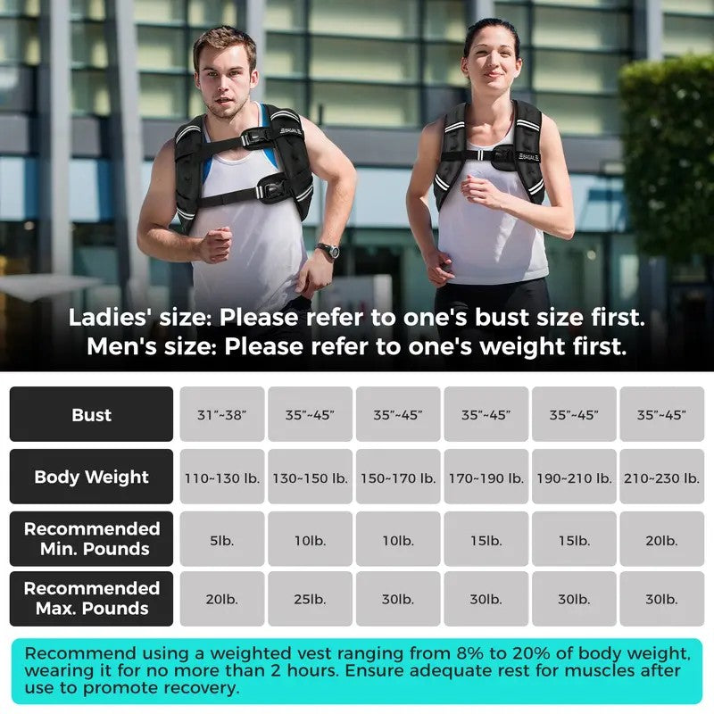 Weighted Workout Vest — for Walking, Running and Training