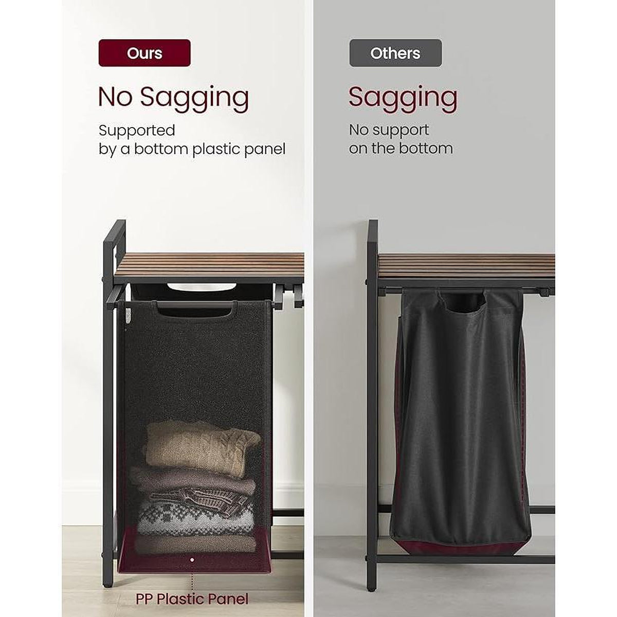 Compartmentalized Laundry Hamper — Sorter with Shelf