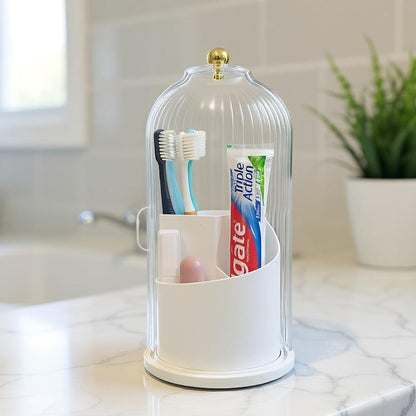 360° Rotating Toothbrush Holder — for Bathroom and Vanity - White