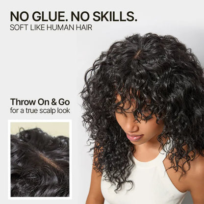 Boho Curly Wig with Bangs