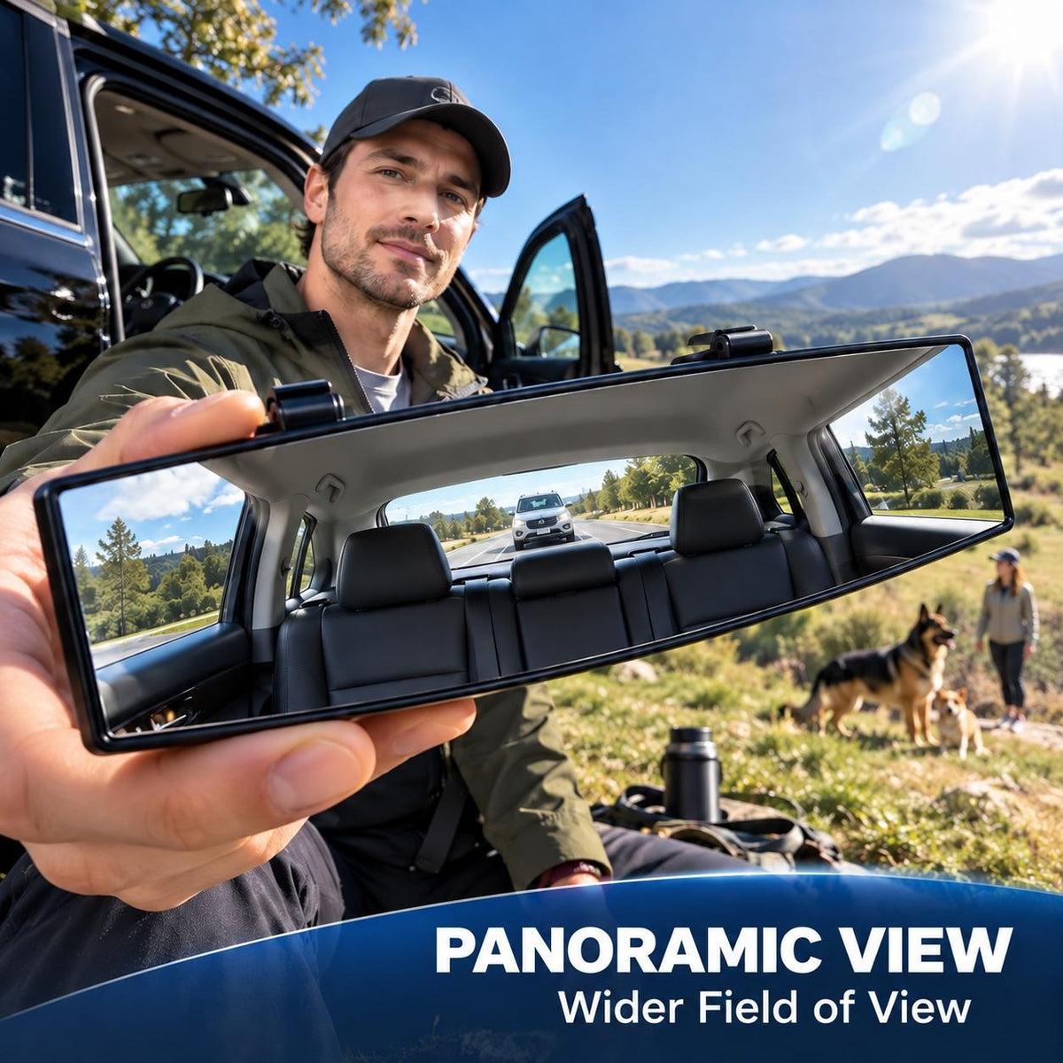 Wide-Angle Rearview Mirror — for Cars, SUVs and Trucks
