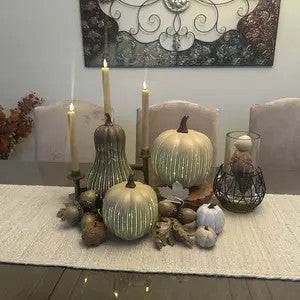 Glass Pumpkins — Lighted Halloween Decor