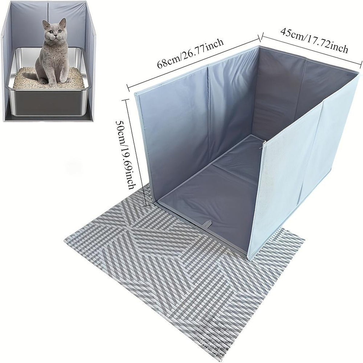 Foldable Cat Litter Box Splash Guard — for Cleaner Floors