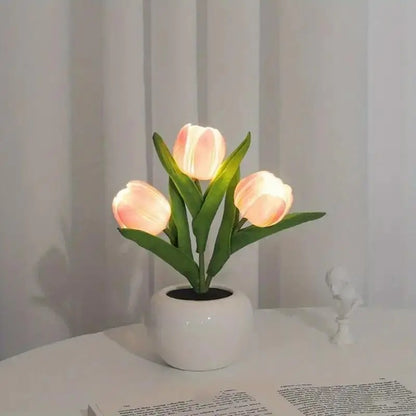 Tulip LED Night Light — Decor for Living Rooms and Bedrooms - Pink