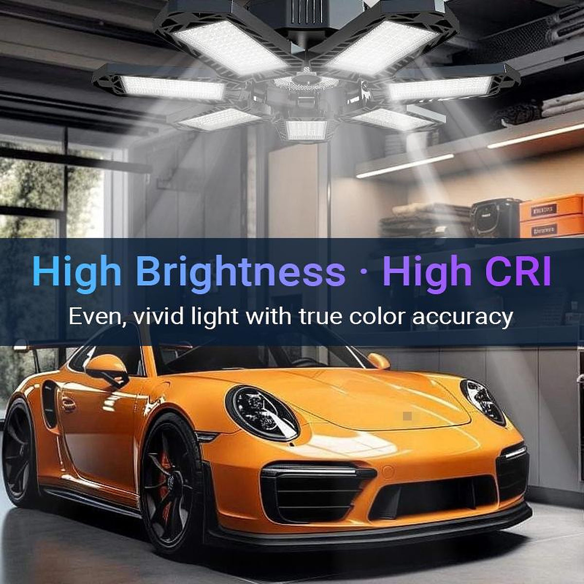 Foldable Garage Light — Bright Ceiling Light for Garages