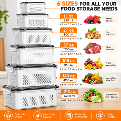 Fresh Produce Storage Containers – Airtight Fruit & Veggie Keeper