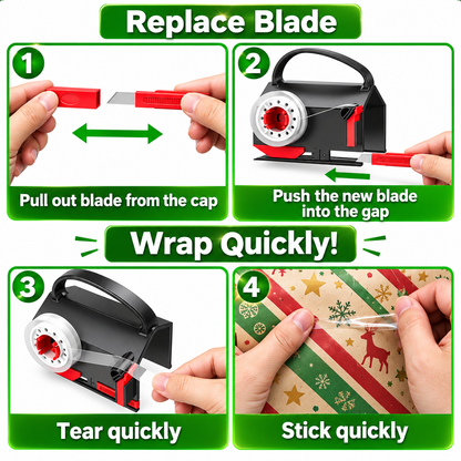 SmartWrap - Dual-Use Gift Wrapping Cutter & Tape Dispenser
