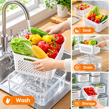 Fresh Produce Storage Containers – Airtight Fruit & Veggie Keeper