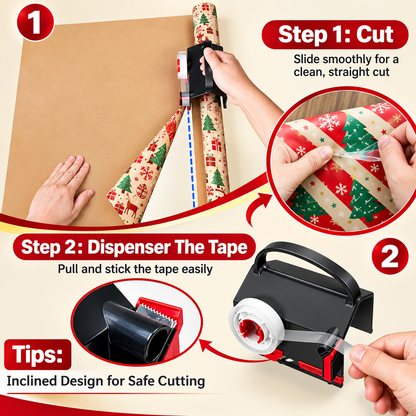 SmartWrap - Dual-Use Gift Wrapping Cutter & Tape Dispenser