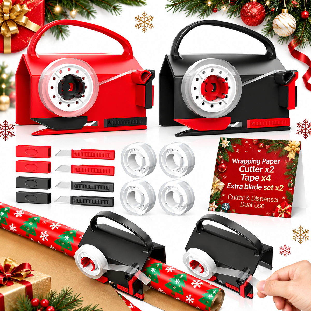 SmartWrap - Dual-Use Gift Wrapping Cutter & Tape Dispenser