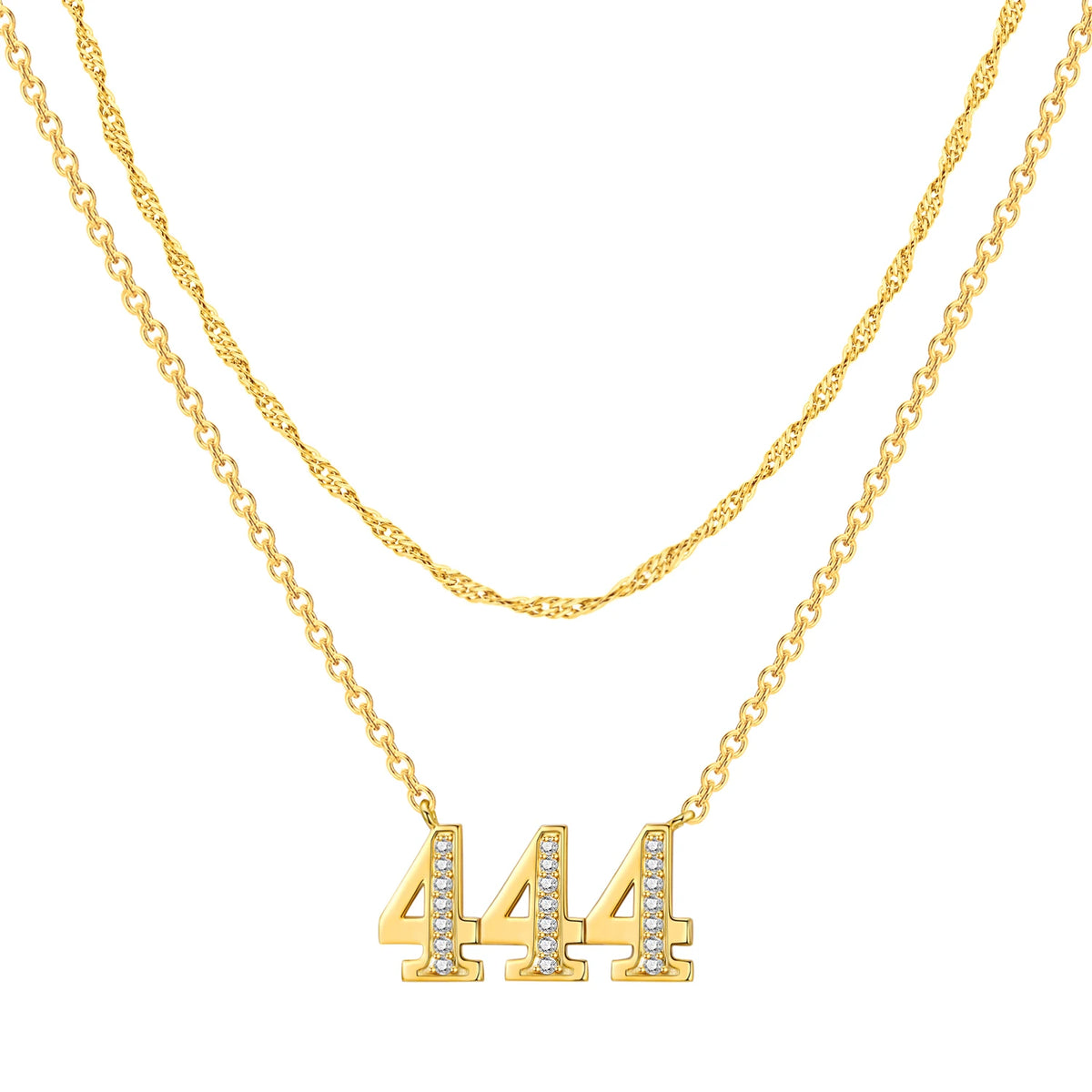 18K Gold Lucky Number Pendant Necklace — For Women