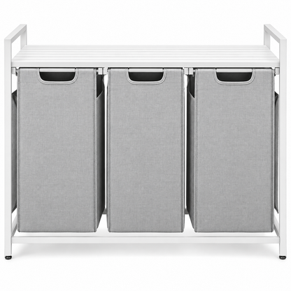 Compartmentalized Laundry Hamper — Sorter with Shelf