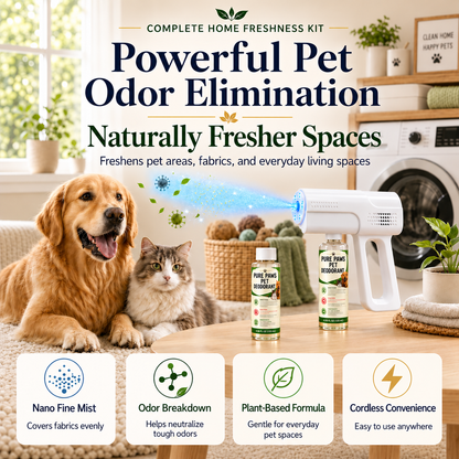 Pet Odor Eliminator Spray Kit — Probiotic Cleaner for Homes