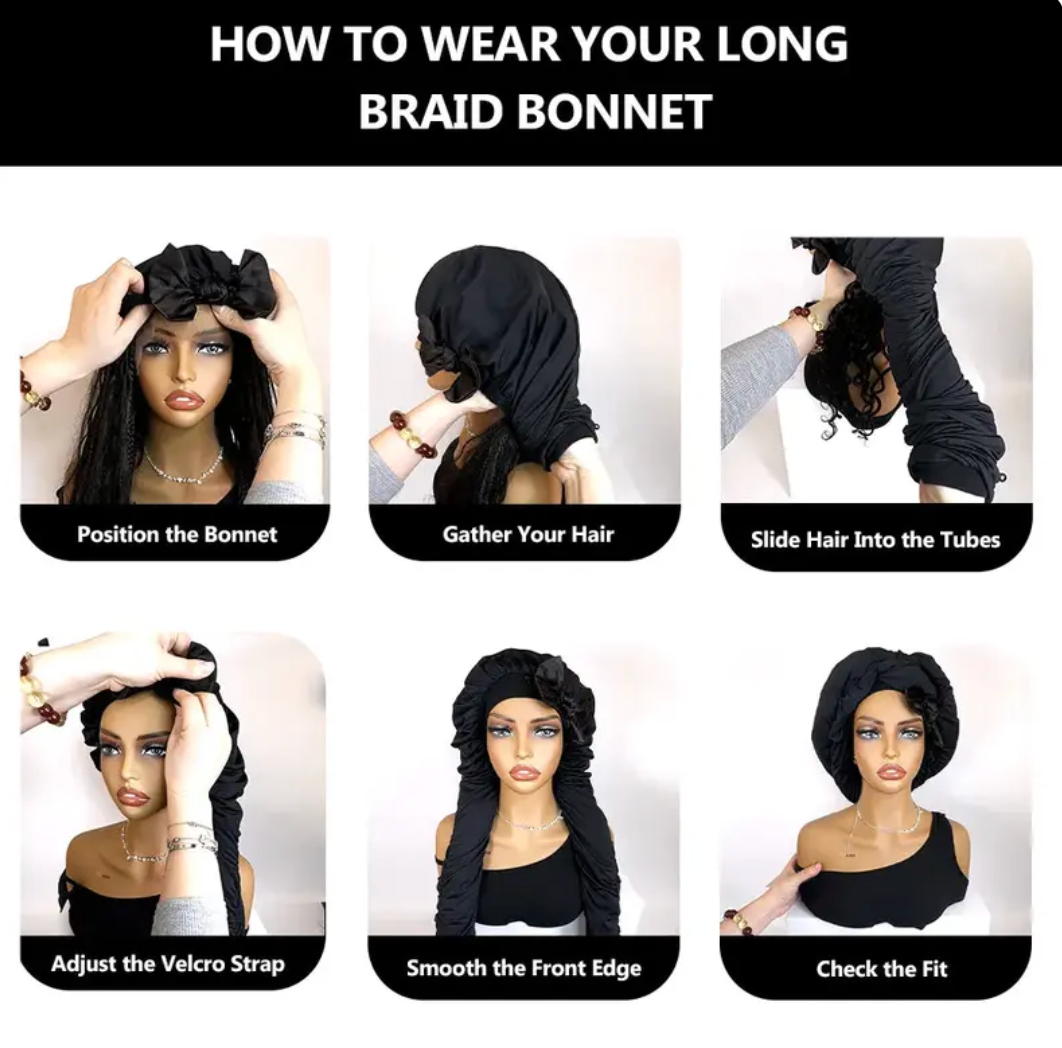 Silk Satin Hair Bonnet — Braid Protection Cap For Sleeping