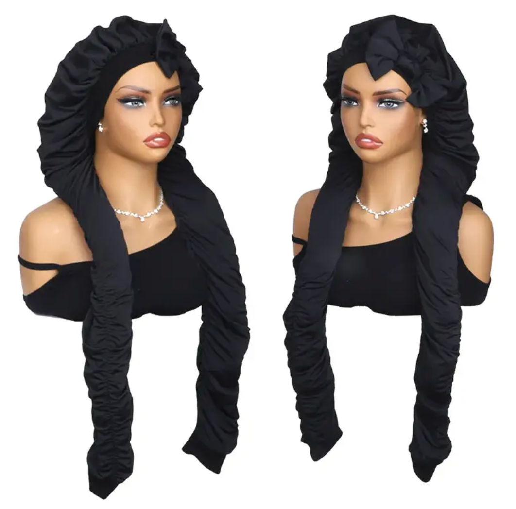 Silk Satin Bonnet for Long Braids — Anti-Slip Sleep Cap