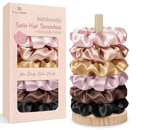 6-Piece Premium Satin Scrunchie Set