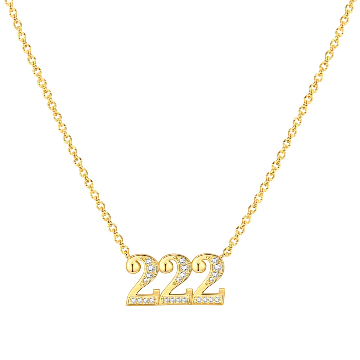 18K Gold Lucky Number Pendant Necklace — For Women