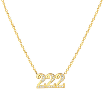 18K Gold Lucky Number Pendant Necklace — For Women