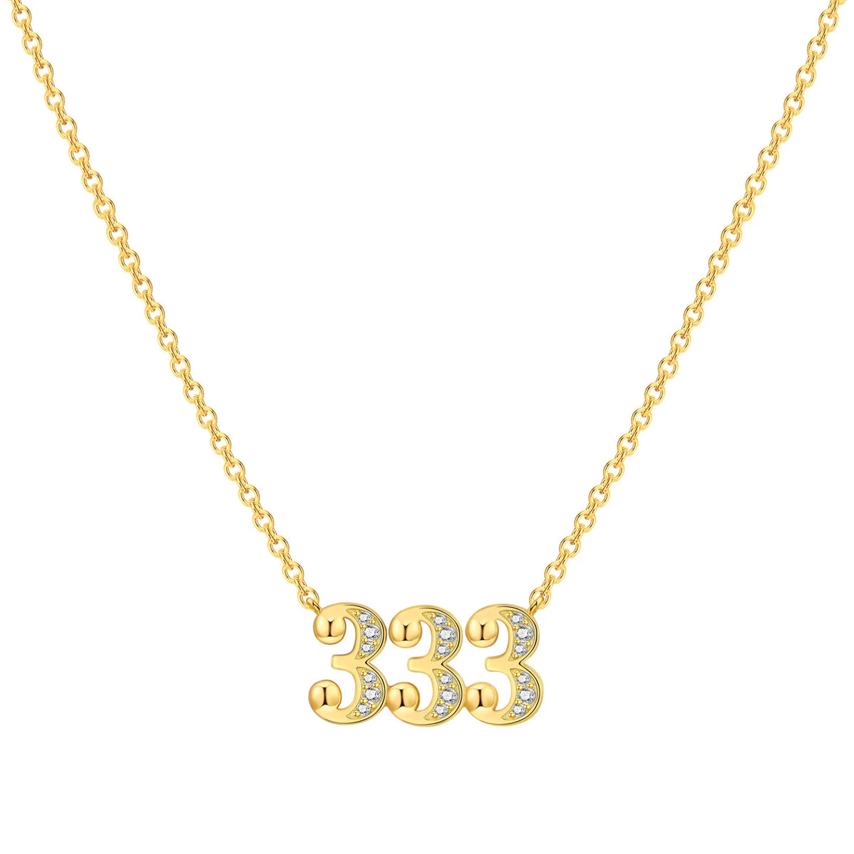 18K Gold Lucky Number Pendant Necklace — For Women