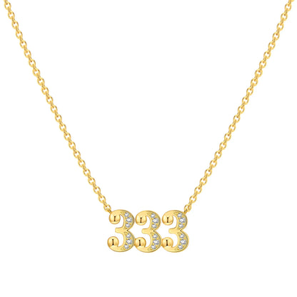 18K Gold Lucky Number Pendant Necklace — For Women