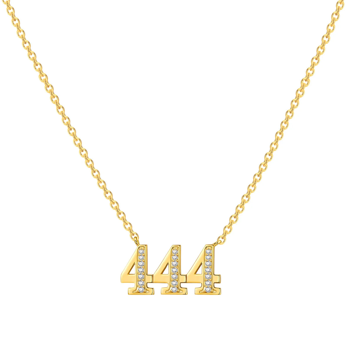 18K Gold Lucky Number Pendant Necklace — For Women