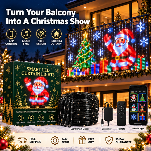 Smart Animated Christmas Lights — Balcony Decor