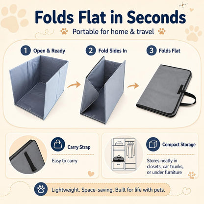Foldable Cat Litter Box Splash Guard — for Cleaner Floors