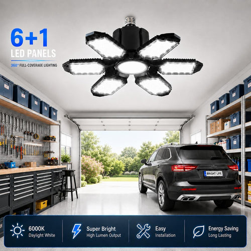 Foldable Garage Light — Bright Ceiling Light for Garages