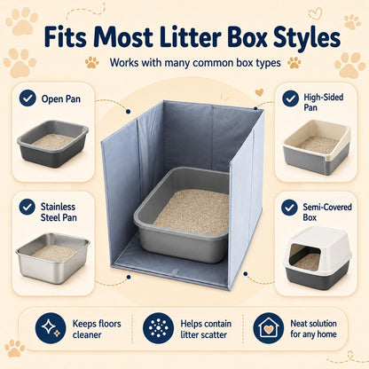 Foldable Cat Litter Box Splash Guard — for Cleaner Floors
