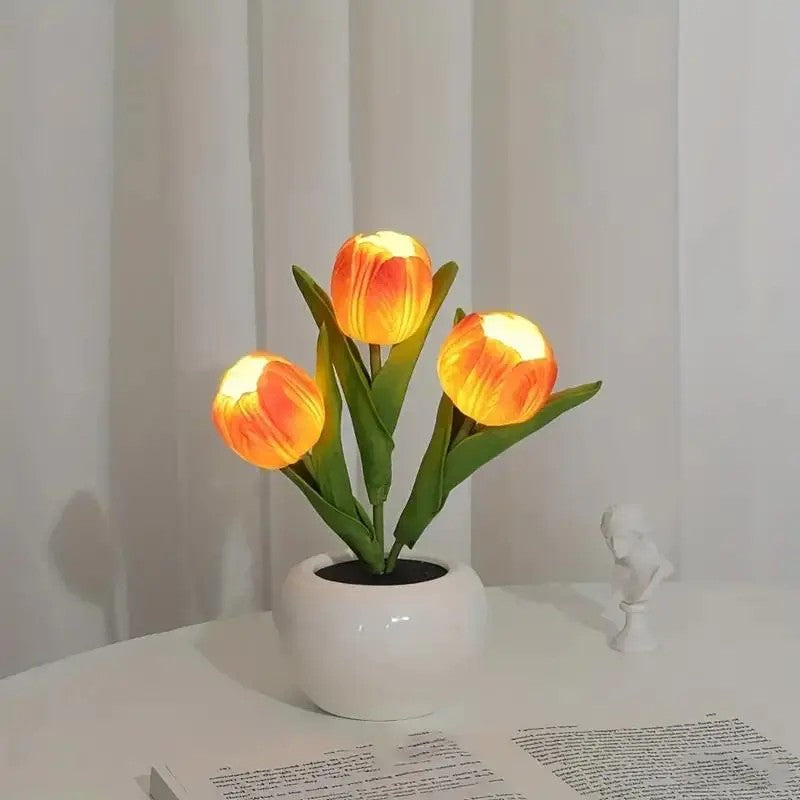 Tulip LED Night Light — Decor for Living Rooms and Bedrooms - Orange