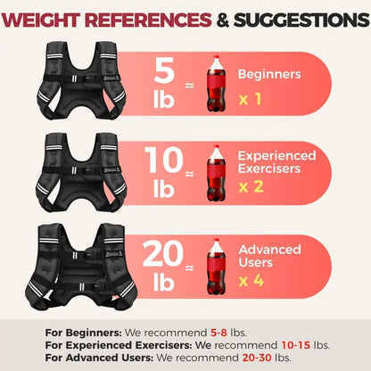 Weighted Workout Vest — for Walking, Running and Training
