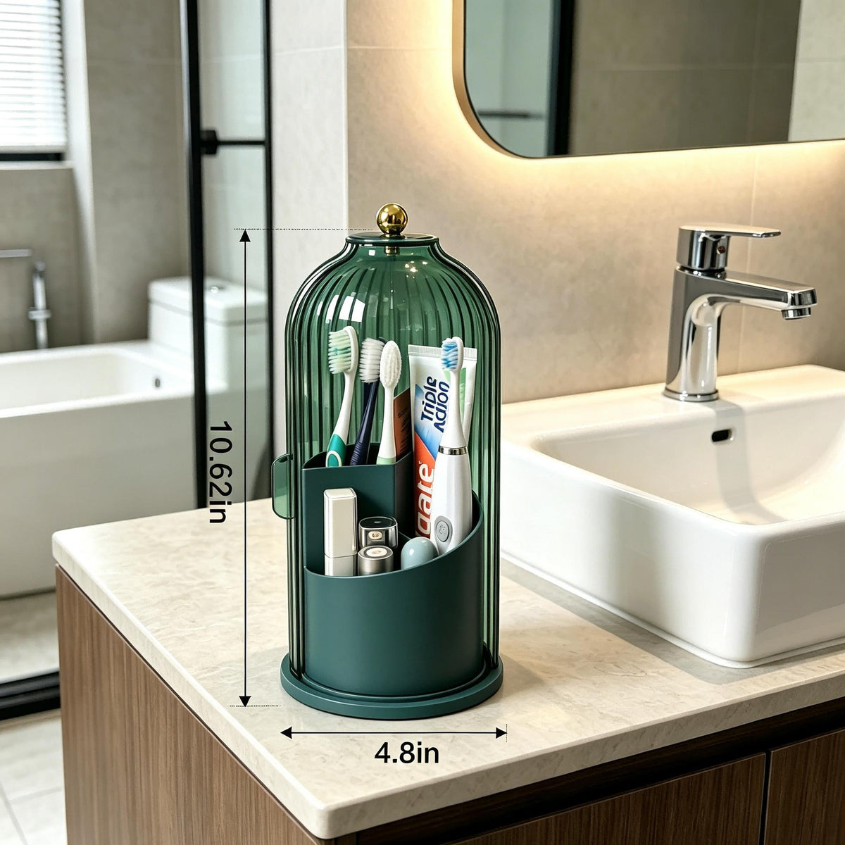 360° Rotating Toothbrush Holder — for Bathroom and Vanity