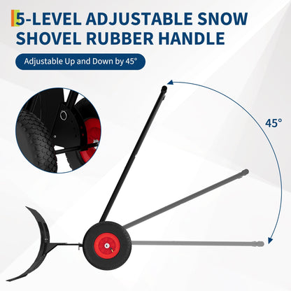Wheeled Snow Shovel Pusher — for Driveways and Sidewalks