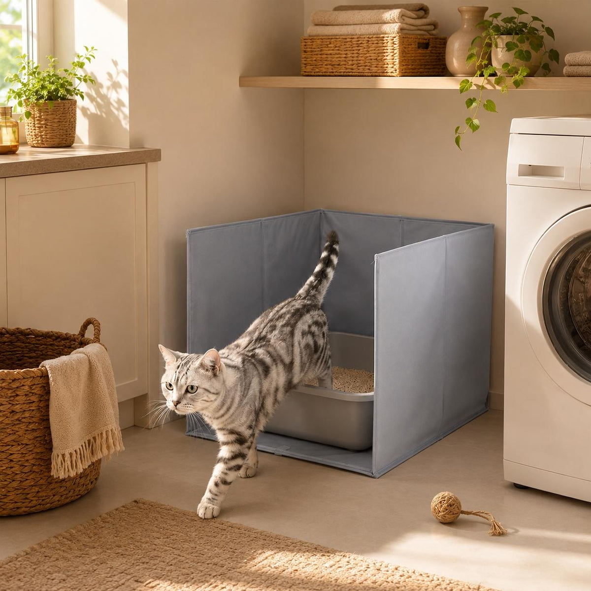 Foldable Cat Litter Box Splash Guard — for Cleaner Floors