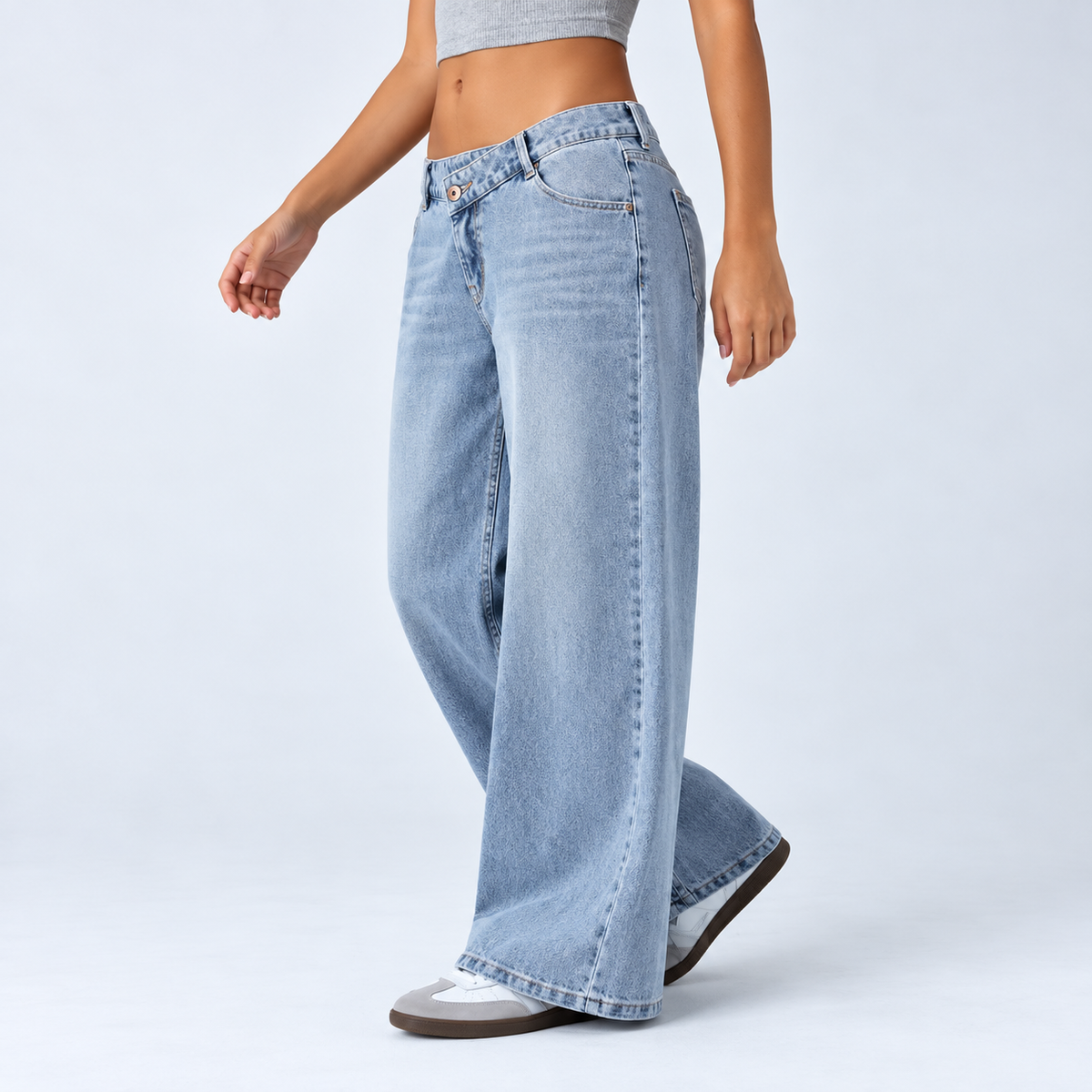 Low Rise Baggy Wide Leg Jeans — Relaxed Casual Style