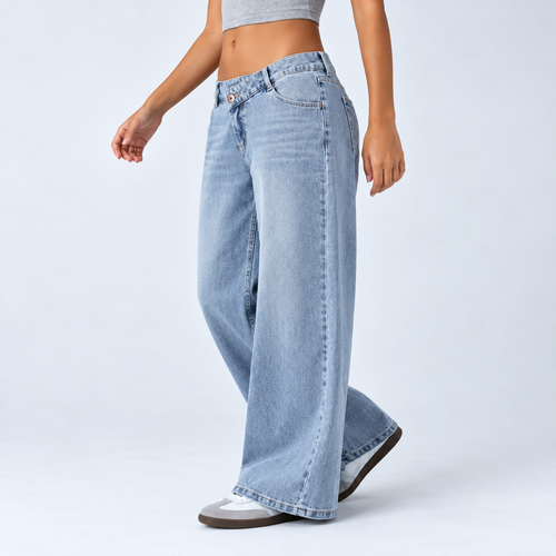 Low Rise Baggy Wide Leg Jeans — Relaxed Casual Style